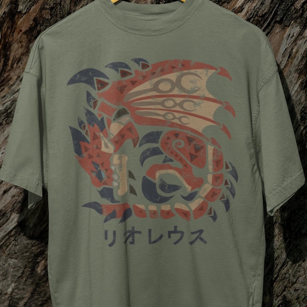 Rathalos Kanji T-Shirt | Monster Hunter Gaming Fan Art Iceborn Sunburst Capcom Wyvern Gamer Bekleidung