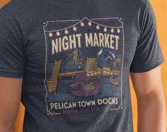 Stardew Valley Night Market T-Shirt | Cozy Gamer Gift Tee