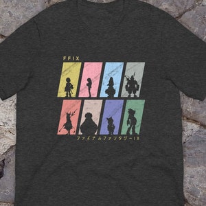FFIX Silhouettes T-Shirt | Fantasy Gaming Character Merchandise Gamer Geek Gift Final JRPG Retro Game Merch