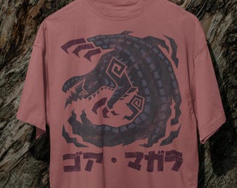 Monster Hunter Wilds Gore Magala Unisex T-Shirt | Japanese Katakana Fan Art Vintage Graphic Gaming Tee