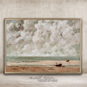 Vintage Nautical Painting | Vintage Seascape Painting | Vintage Nautical Art Print | Rustic Coastal Art | PRINTABLE #30