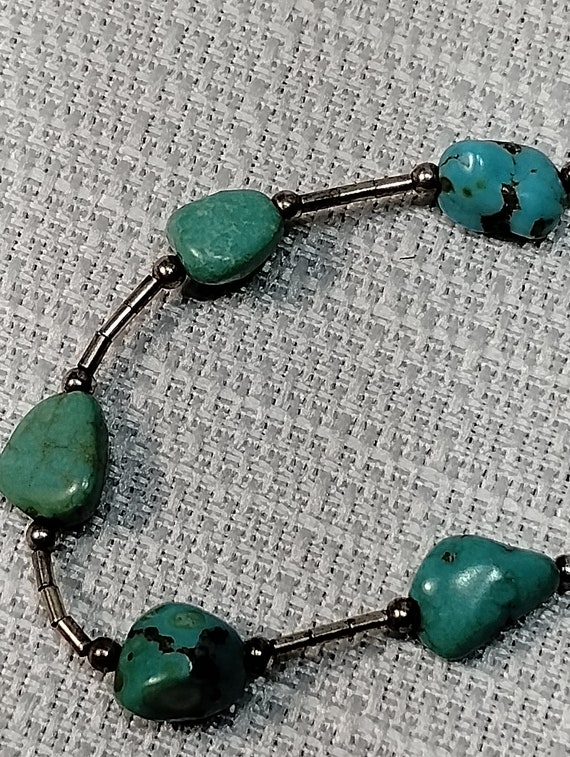 Vintage 925 Sterling Silver and Genuine Turquoise 