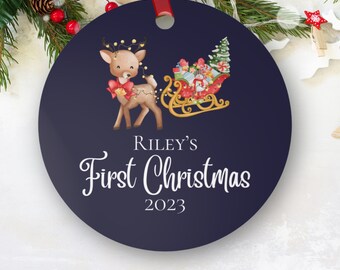 Baby's First Christmas Ornament, Personalized Baby Name Ornament, 2023 Christmas Ornament for Baby Boy or Baby Girl, New Baby Gift