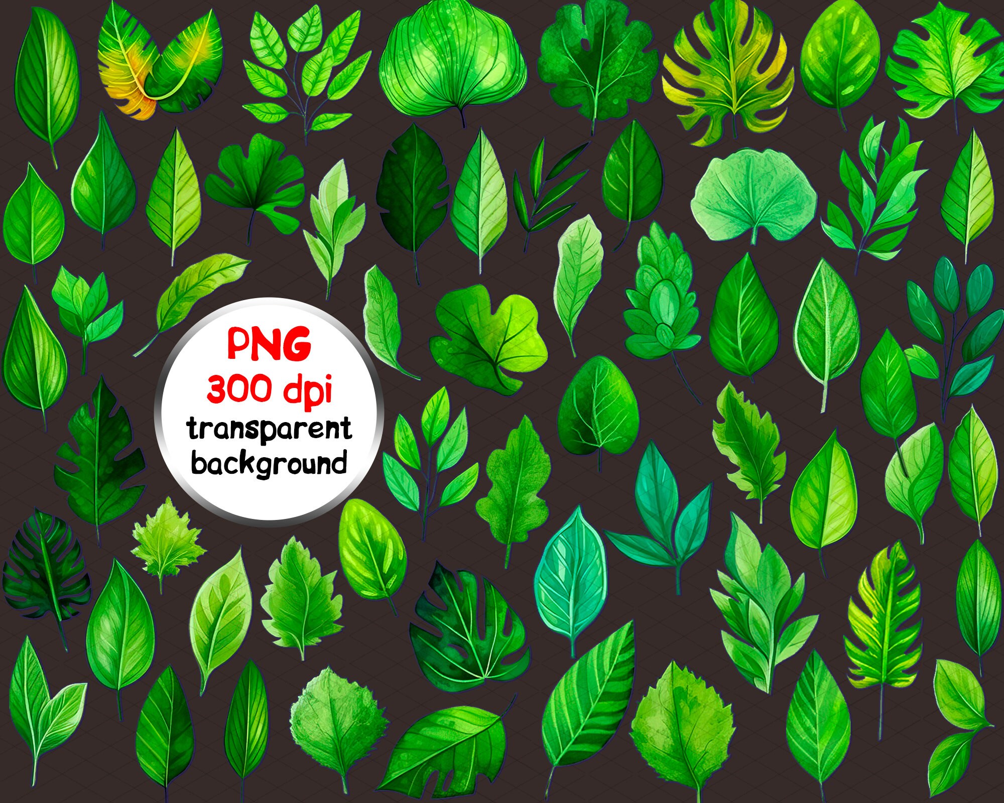 111 PNG Green Leaves Stickers Sheet, Green Leafs Stickers Design, for ...