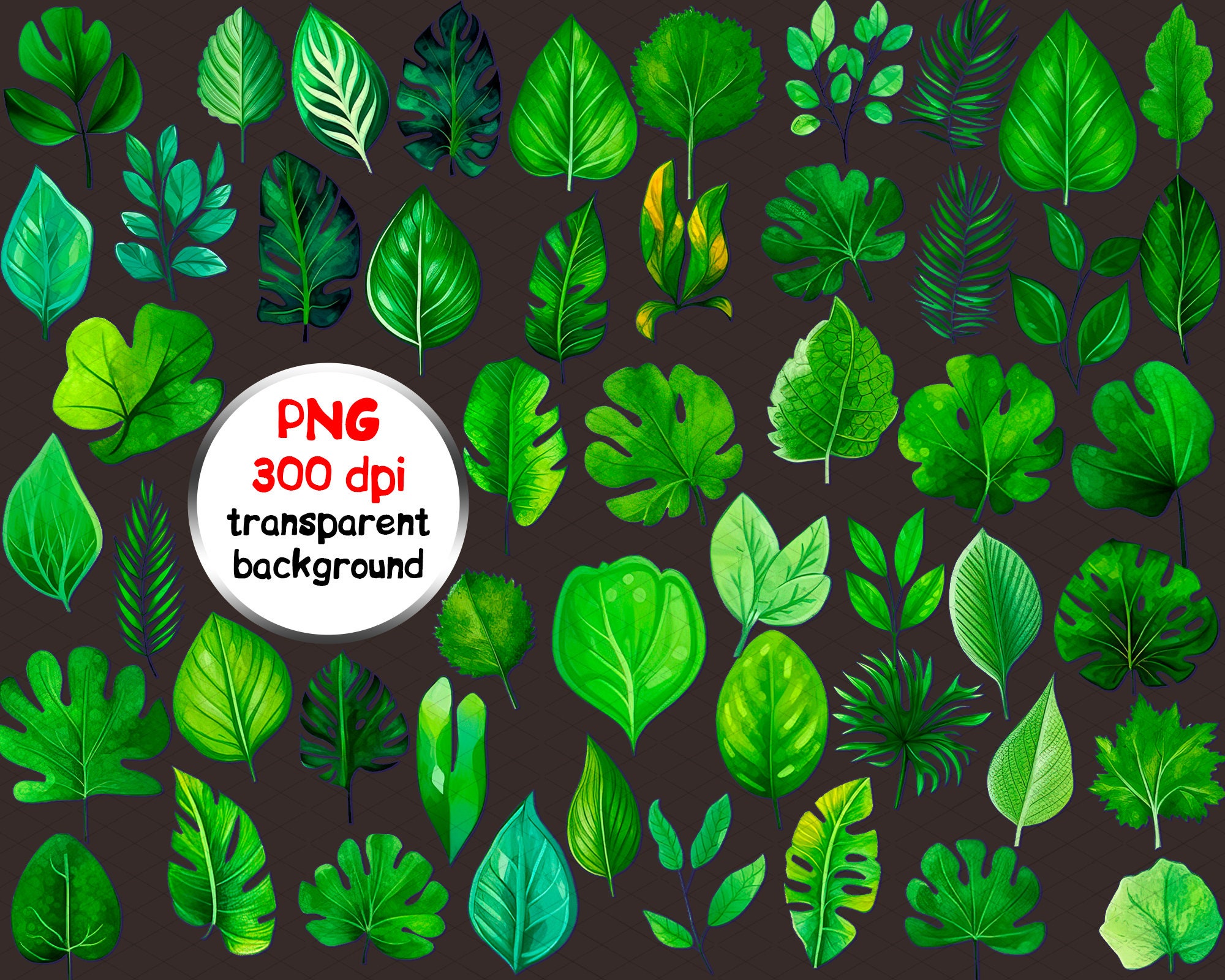 111 PNG Green Leaves Stickers Sheet, Green Leafs Stickers Design, for ...