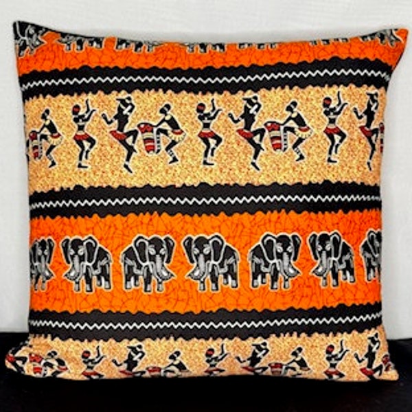 African Pillow Cover, 18x18 Pillow Cover, Vibrant Color Throw Pillow Cover, Ankara Print Pillow Cover, Housewarming Gift