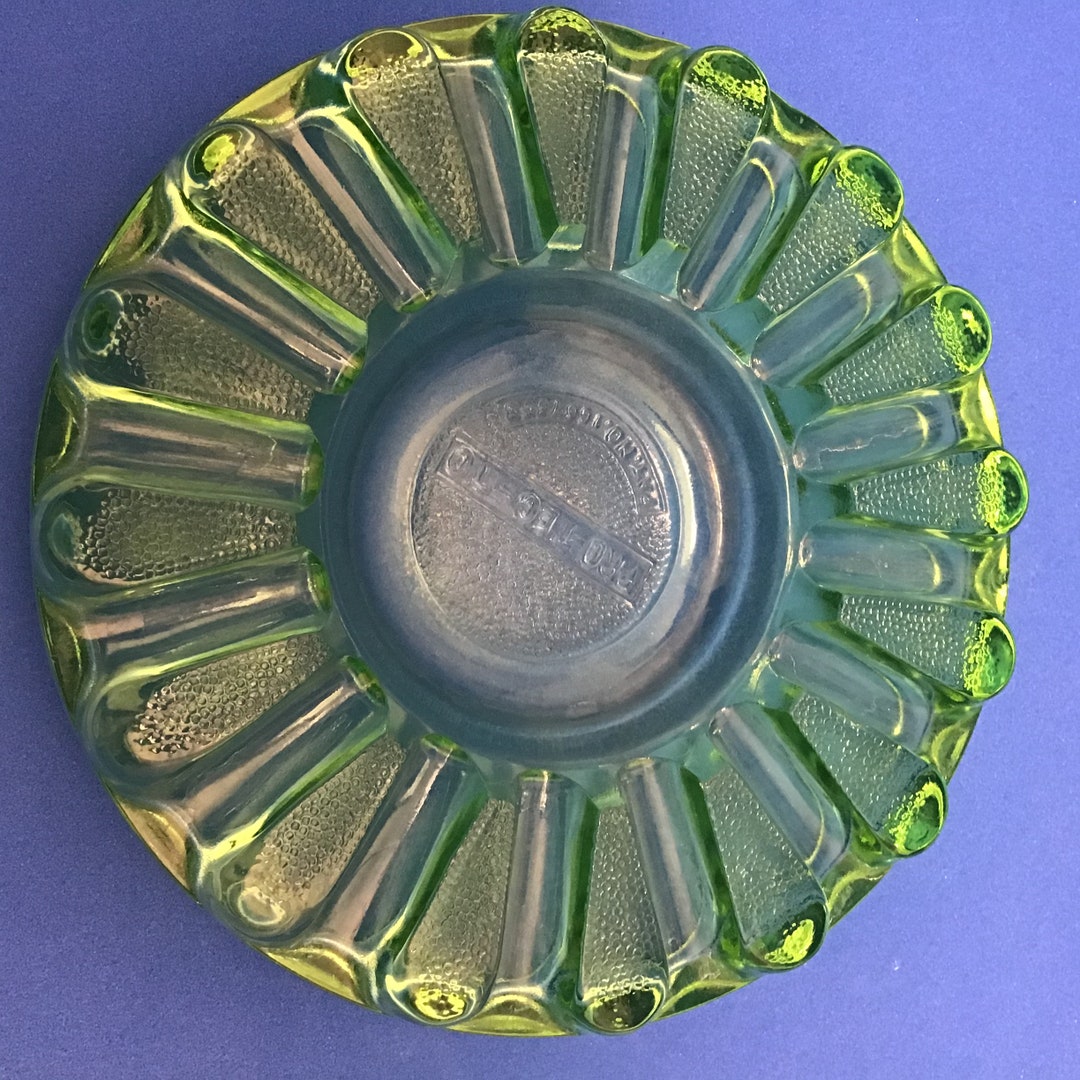 Protecto Uranium Glass Trivet, Ashtray or Cheese Maker's Item Etsy