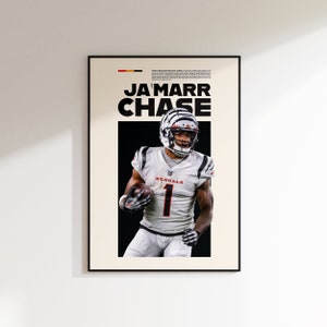 Ja&#39;Marr Chase Print, Ja&#39;Marr Chase Poster, Ja&#39;Marr Chase Printable, Super Bowl Print, Cincinnati Bengals, Football Fan Art INSTANT DOWNLOAD