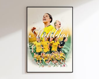 Matildas Print, Cartel campeón de Matildas, Arte de pared de fútbol, Matildas imprimible, Impresión de fútbol, Matildas