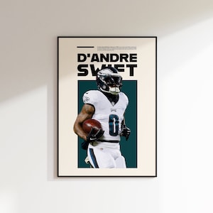 Impresión de D'Andre Swift, póster de D'Andre Swift, imprimible de D'Andre Swift, impresión del Super Bowl, Philadelphia Eagles, carteles de la NFL.