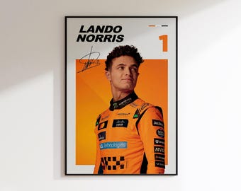 Lando Norris no 1, Lando Norris Print, Lando Norris Poster, F1 Champions, f1 minimal poster. 2025 champions