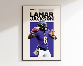 Lamar Jackson Print, Lamar Jackson Poster, Football Wall Art, Lamar Jackson Printable, Super Bowl Print, Baltimore Ravens INSTANT DOWNLOAD
