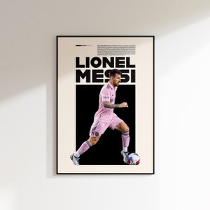 Lionel Messi Poster, Inter Miami Poster Minimalist, Lionel Messi Print Art, Office Wall Art, Slaapkamer kunst, Gift Poster, Argentinië voetballer