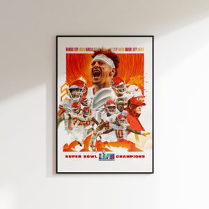 Kansas City Chiefs Druck, Patrick Mahomes Poster, Patrick, Super Bowl Meister Druck, Kansas City Chiefs, NFL Minimal Poster,