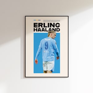 Erling Haaland Poster, Manchester City Poster Minimalist, Haaland Print Art, Office Wall Art, Bedroom art, Gift Poster, Manchester City Gift