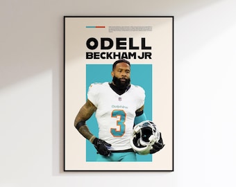 Odell Beckham JR Print, Odell Beckham JR Print Poster,Odell Beckham JR Print Printable, Super Bowl Print, Miami Dolphins