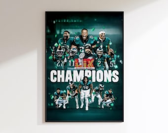 Philadelphia Eagles Print, Philadelphia Eagles Poster, Super Bowl Champions Print, Philadelphia Eagles, NFL Minimal Poster, Super Bowl