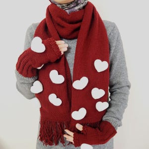 Heart Gloves Hat Set - Etsy display picture 3