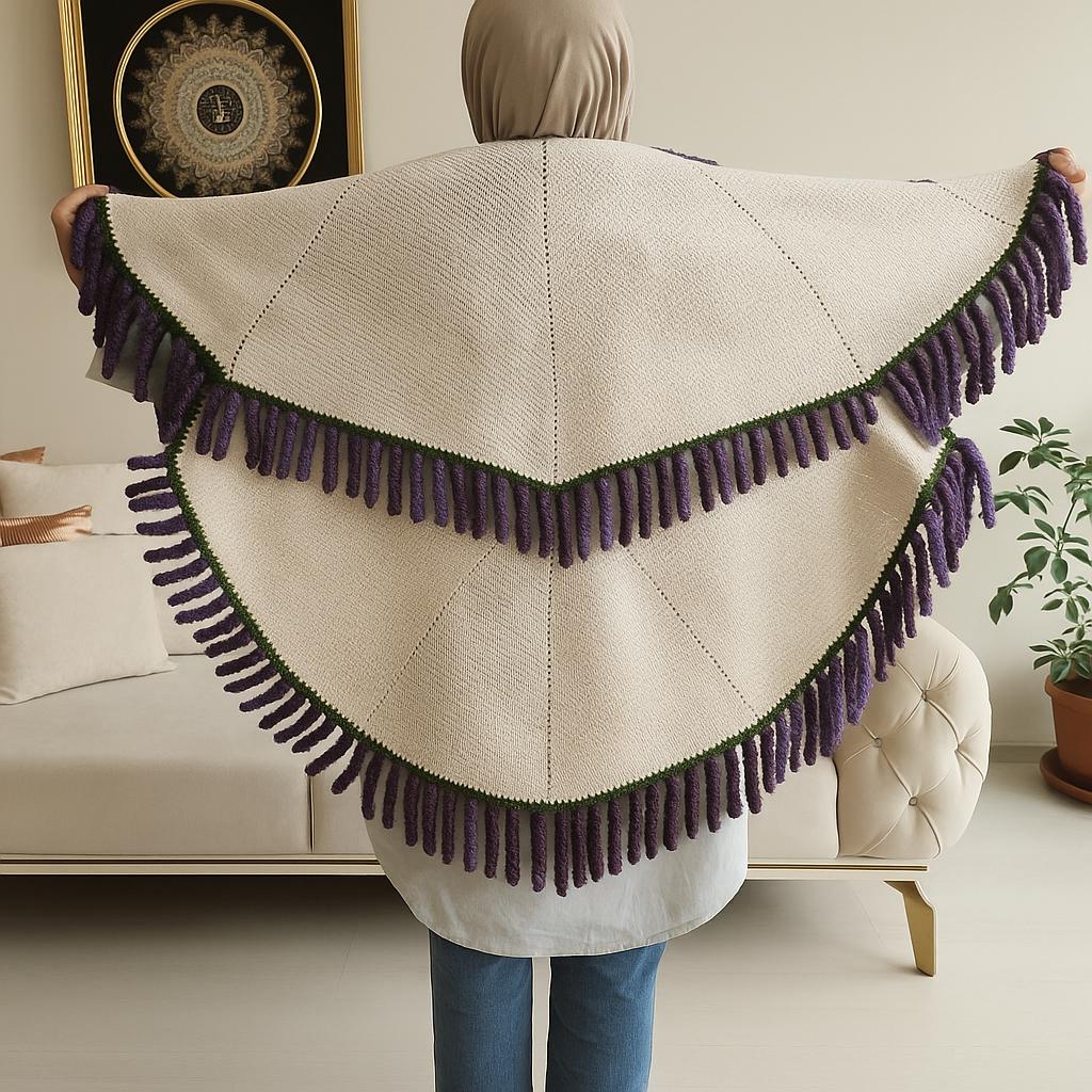 かぎ針編みのラベンダーブーケブランケット - 3Dフローラル