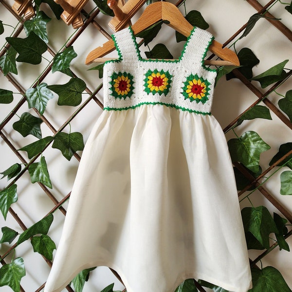 Crochet Sunflower Baby Dress Etsy