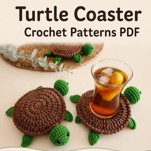 Crochet Turtle Coaster Pattern | Fun Farmhouse Decor English PDF Pattern | Easy To Follow Tutorial