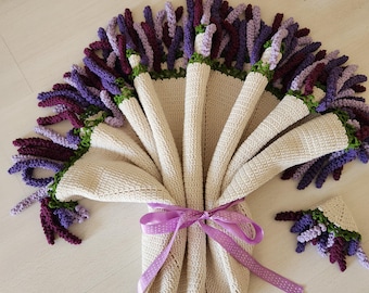 Lavender & Purple Rose Crochet Flower Blanket – Mother's Day Gift , Romantic Handmade 3D Flowers