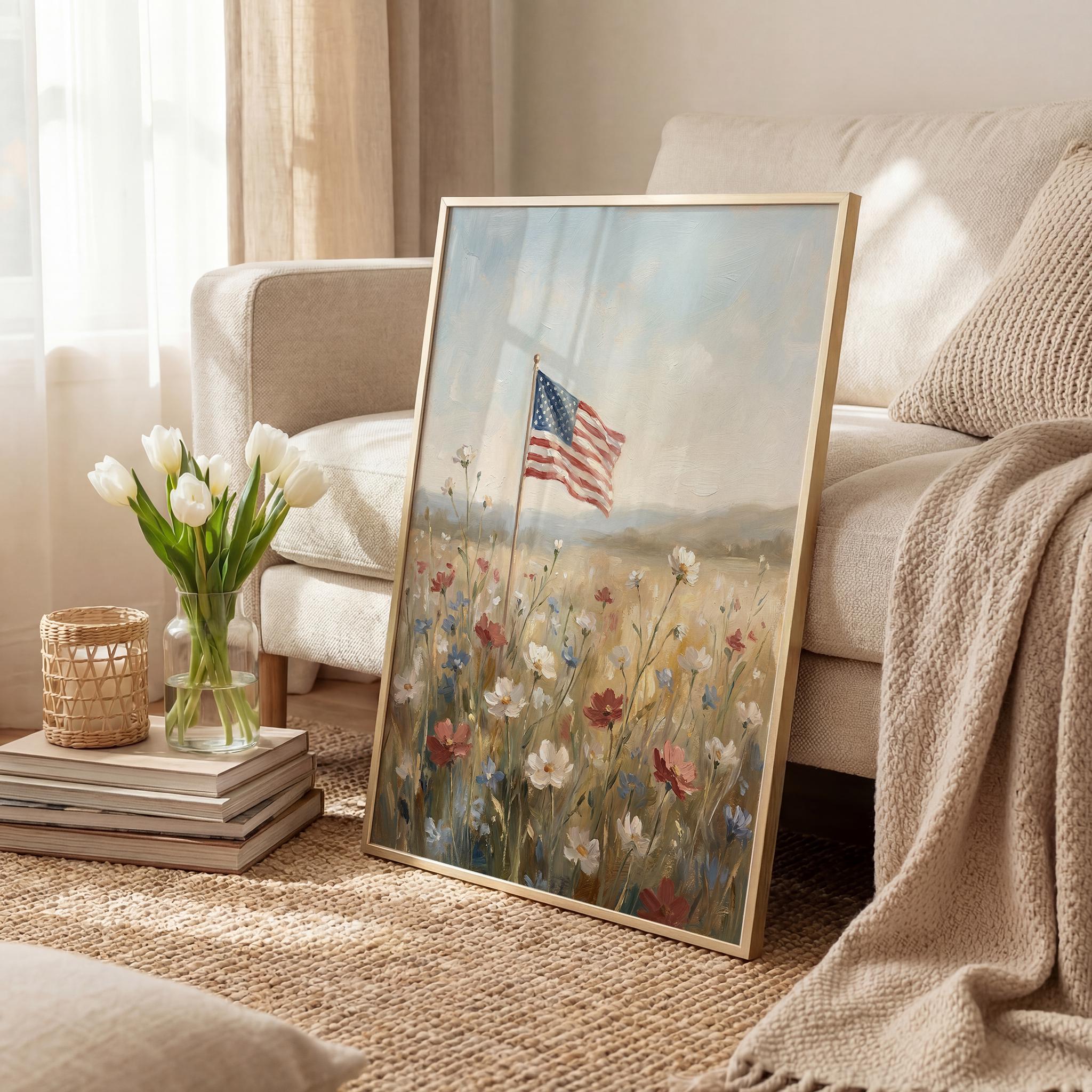 Set of 6 Patriotic Wall Art Prints, 4th of July Americana Decor ...