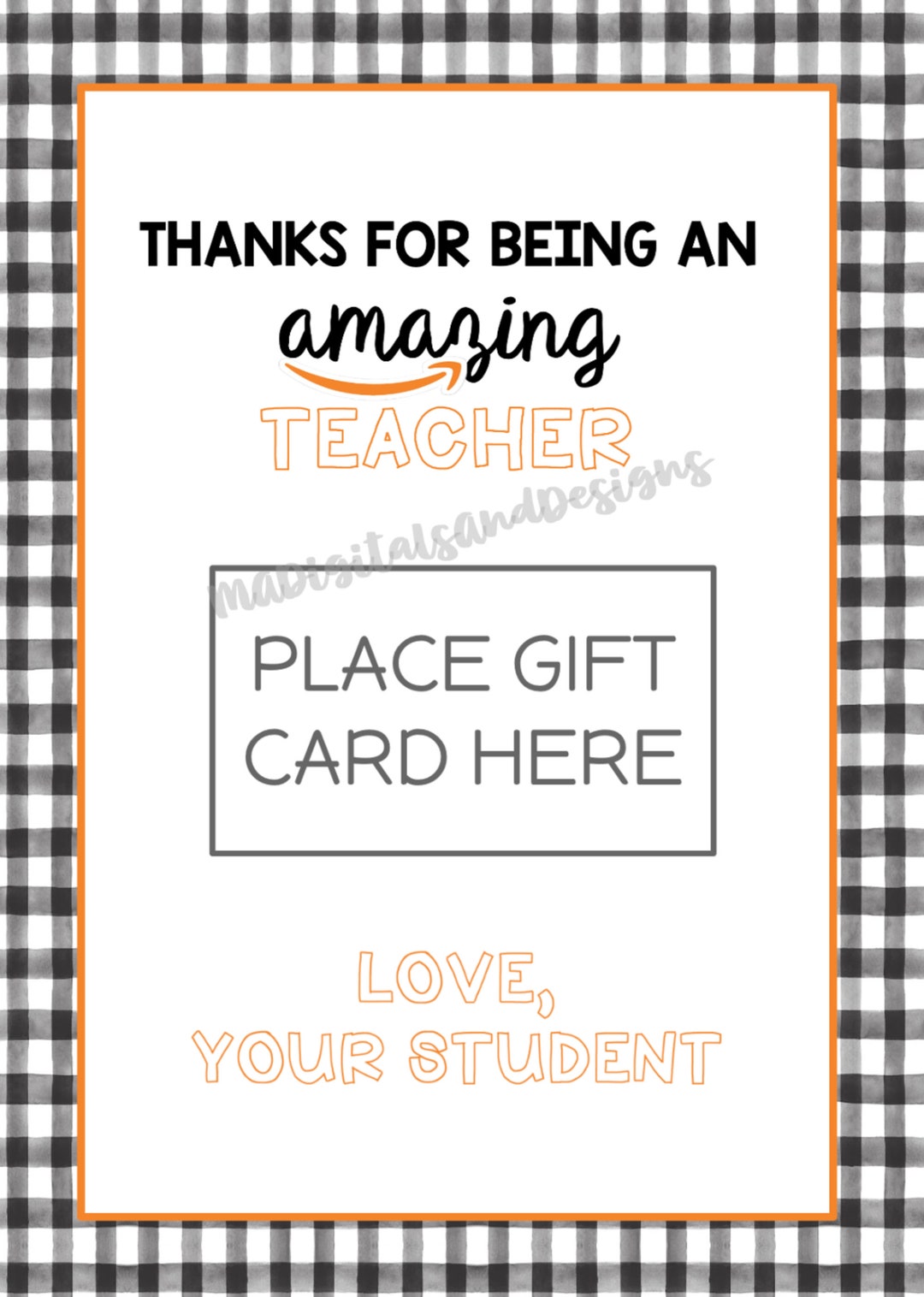 Amazon Teacher Appreciation Gift Card Holder Etsy