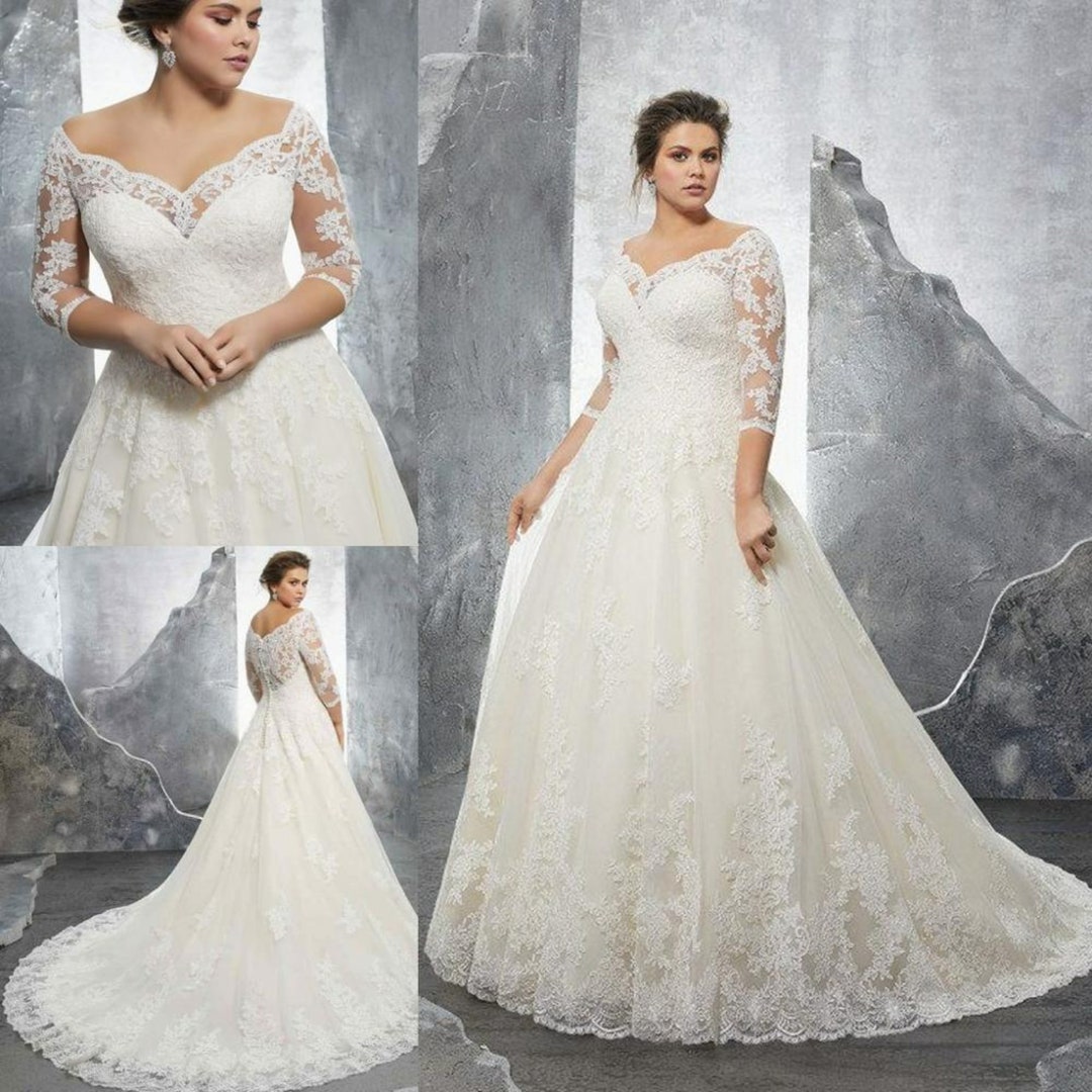 Custom Made Plus Size Wedding Dress Women Sweetheart A-line - Etsy