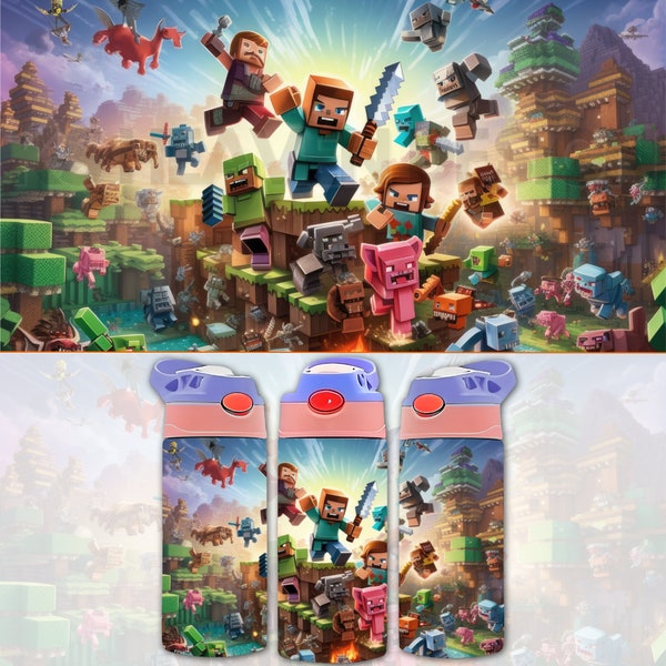 12oz Minecraft Tumbler Wrap 12 oz Minecraft Tumbler Wrap Png Sublimation Tumbler Design 12oz Sippy Cup 12 Oz Sippy Cup Flip Top Tumbler 12