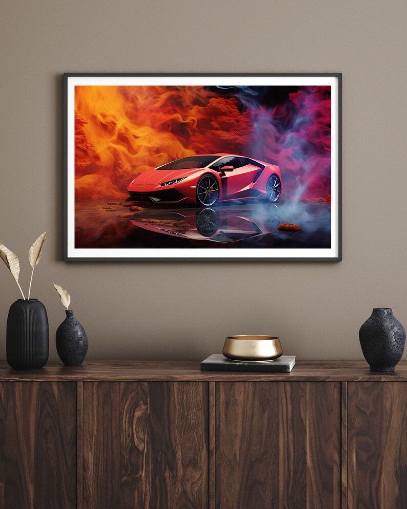 LEINWAND BILD ER XXL POP ART LAMBORGHINI AUTO ABSTRAKT GRAFFITI POSTER - 150x90