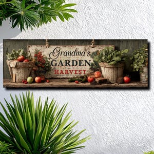 Personalized Farmhouse Garden Sign: Rustic Harvest Canvas Wall Art