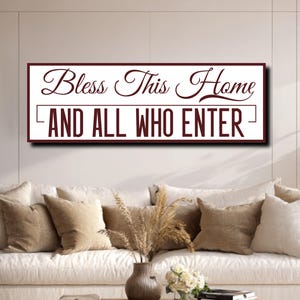 Personalized Family Name Canvas Sign: Bless This Home Wall Art