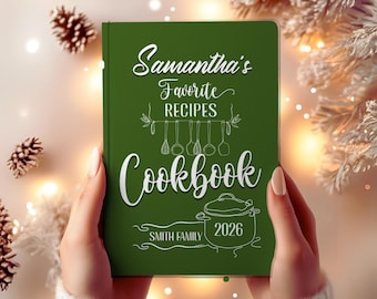 Personalized Family Recipe Book: Custom Hardcover Cookbook Journal Mother's Day Gift
