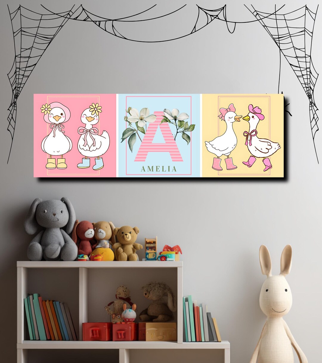 Silly Goose Nursery Canvas Art: Personalized Baby Girl Room Decor - Etsy