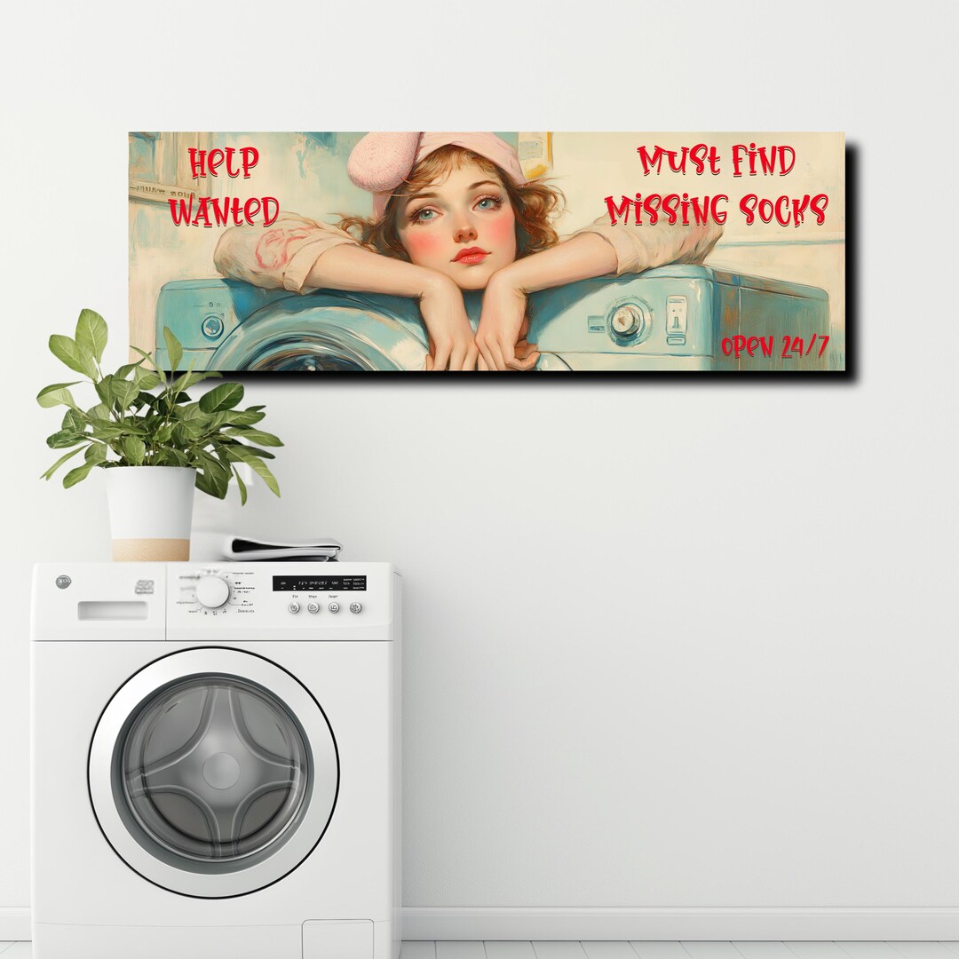 Personalized Funny Laundry Room Canvas Art: Vintage Style Decor - Etsy