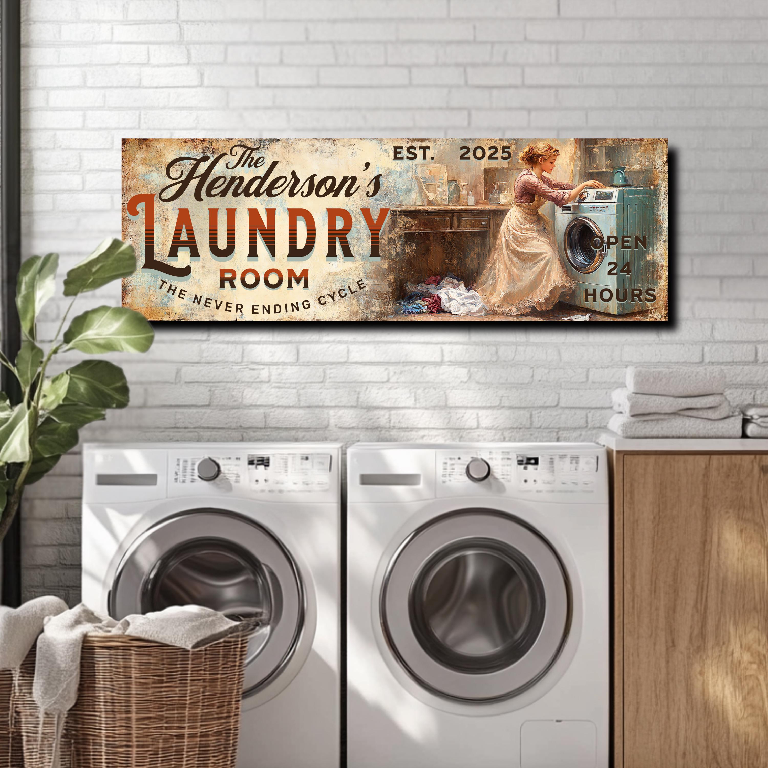 Personalized Vintage Laundry Room Canvas Art: Rustic Farmhouse Decor - Etsy