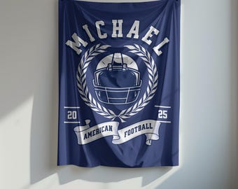 Personalized Football Fleece Blanket | Custom Name & Number Throw
