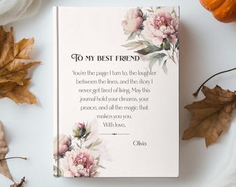 Floral Personalized Journal | Friend Gift, Lined Notebook