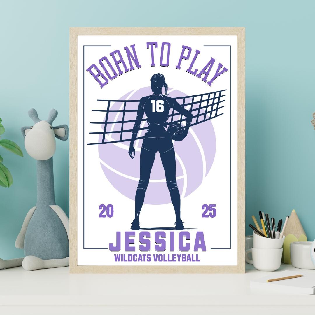 Personalized Volleyball Player Print | Custom Team Wall Art - Etsy