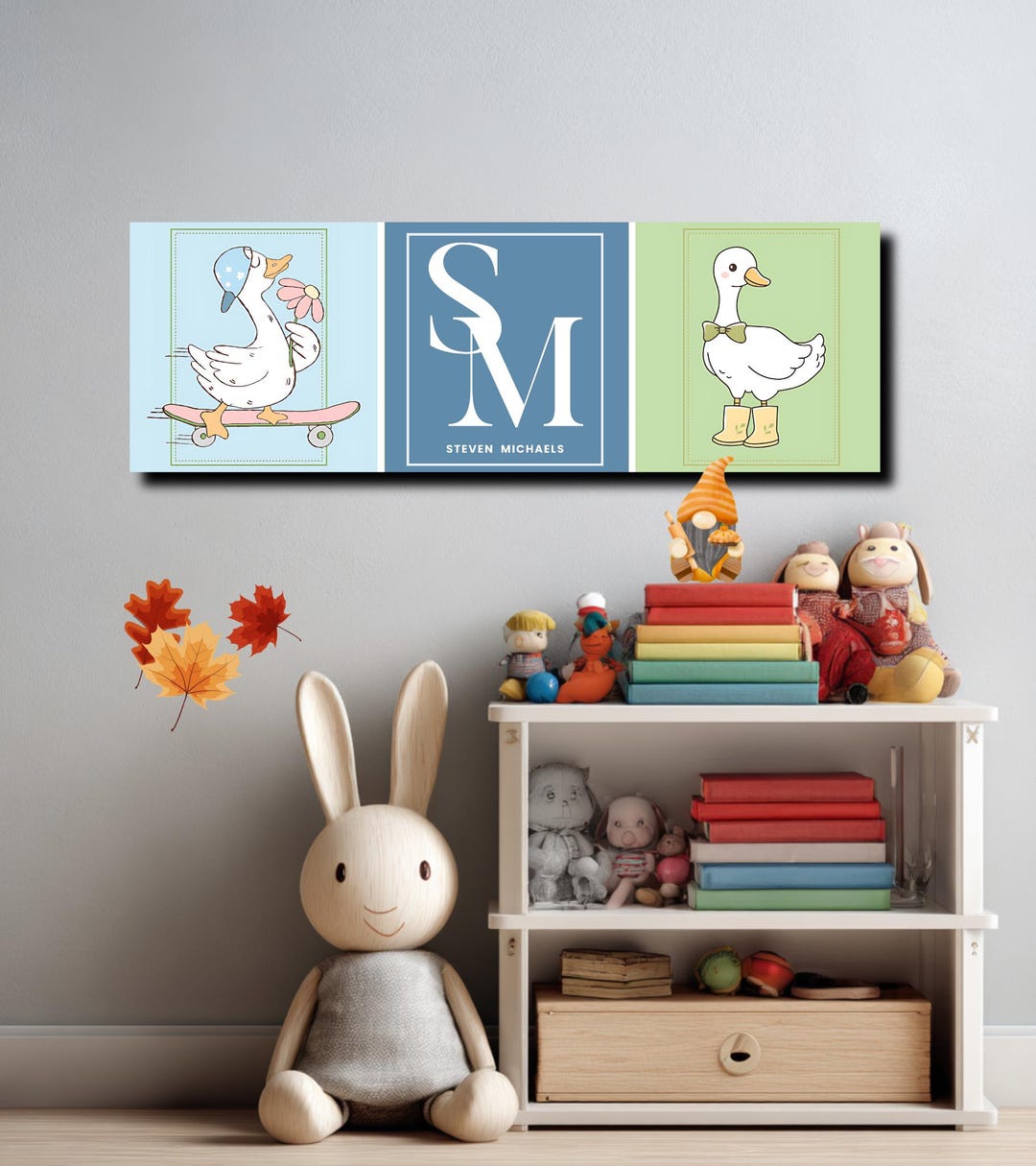 Silly Goose Nursery Art: Personalized Monogram Canvas Print - Etsy