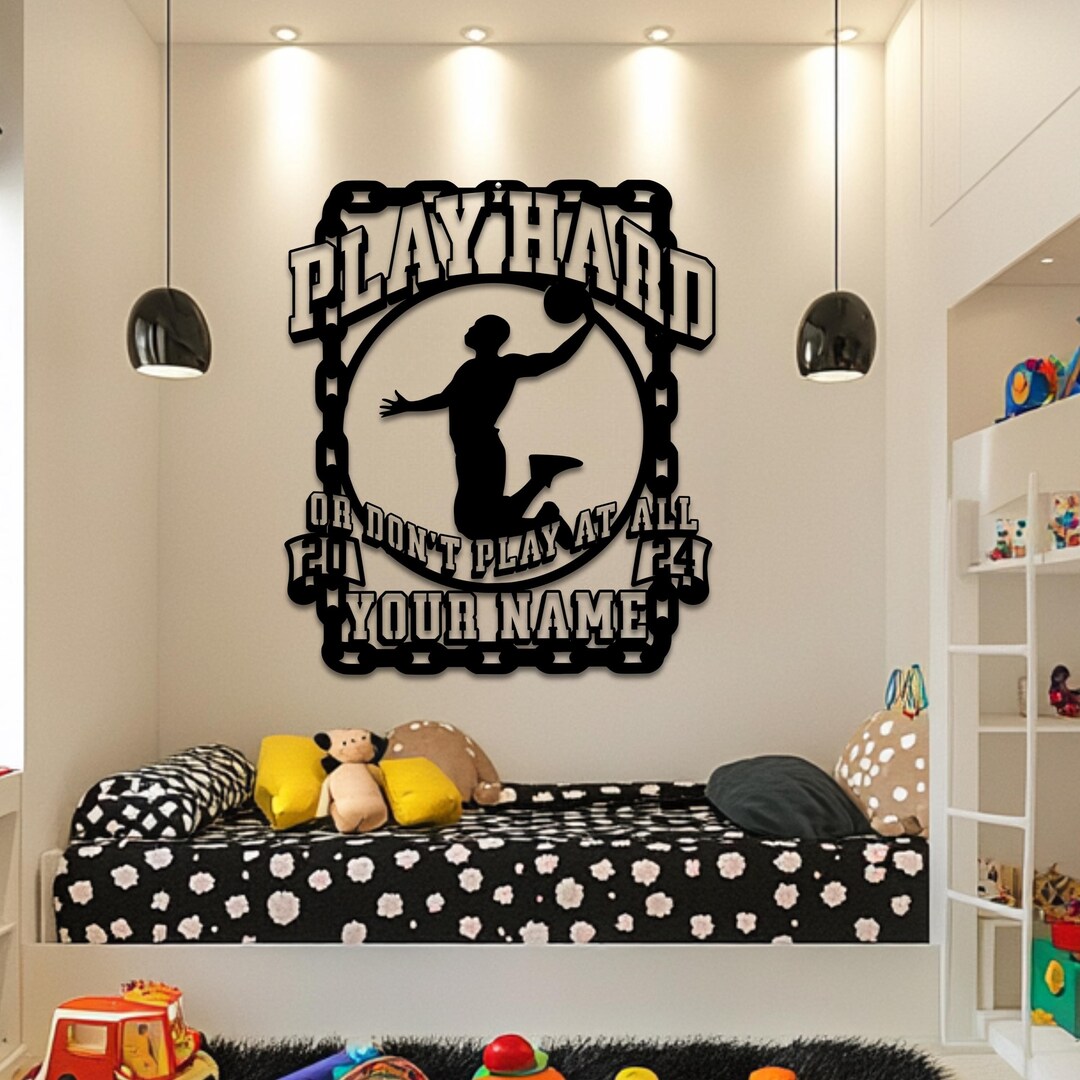 Photo inspiration: Gallery Detail: Personalized Basketball Metal Wall Art Man Cave Decor