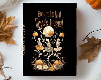 Personalized Halloween Journal: Spooky Skeleton Ballerinas, Gothic Diary