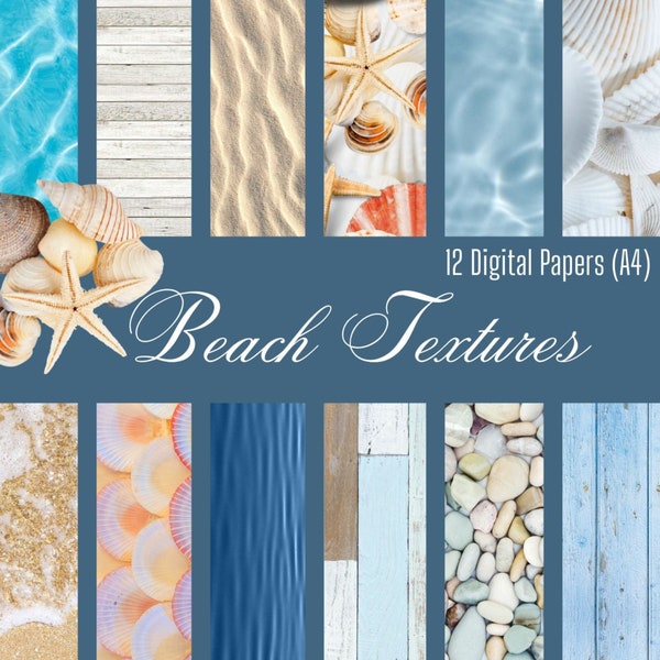 Beach Textures 12pc A4 Digital Paper Kit