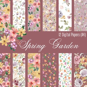 Spring Garden 12pc (A4) Digital Paper Kit