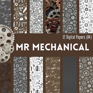 Mr Mechanisches 12 Stück A4 Digital Paper Kit