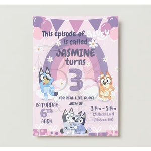 Blue Dog Birthday Invitation