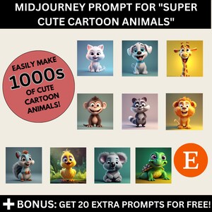 High-Quality Cartoon Animal Midjourney Prompt | Create Adorable Cartoon Animal Images