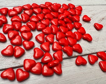 20pcs Acrylic Beads Heart Red Love DIY Opaque Beads 12mm x 14.5mm x 5.5mm(0.09EUR/1pc)