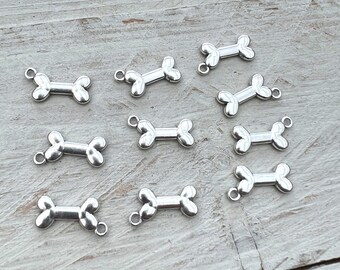 10 x Pendant Charms for Jewelry Making Craft Dog Bone Dog Bone (0.25/1pc.)